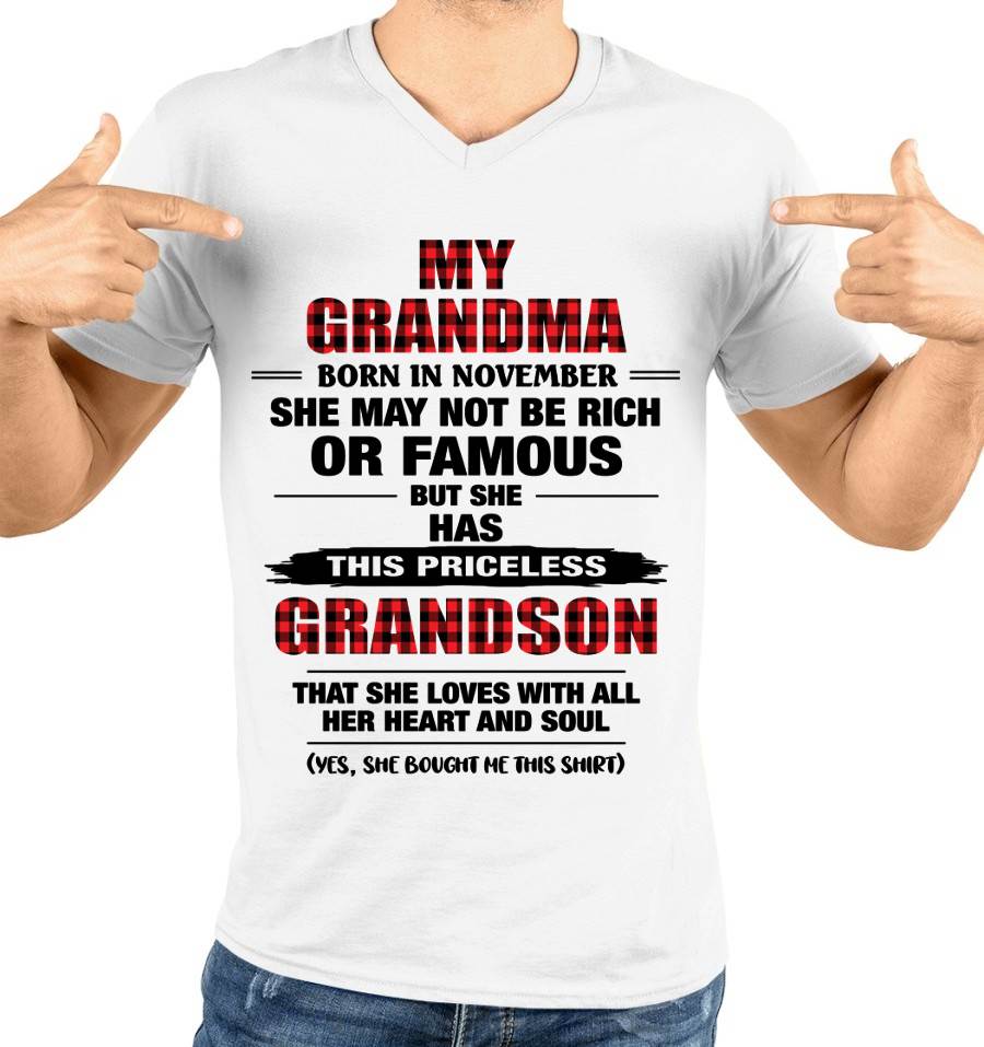 NOVEMBER GRANDMA LOVES ME – PRICELESS GRANDSON GIFT- FROM GRANDMA - TLEE11 (SKU2604-260-11)