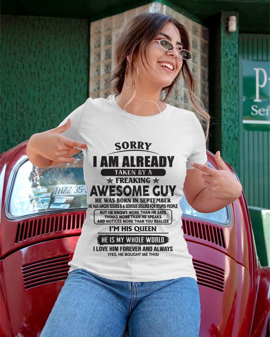 September - Sorry I Am Already Taken By A Freaking Awesome Guy - Gift From Husband - TLEE09 (SKU07-177-09)