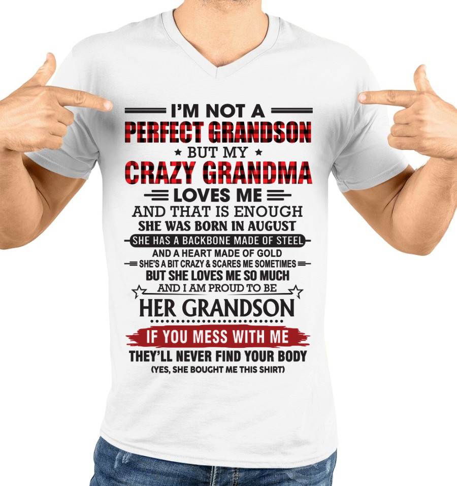 AUGUST - I’M NOT PERFECT, BUT MY CRAZY GRANDMA LOVES ME - FROM GRANDMA - TLEE08 (SKU26T-01131-08)