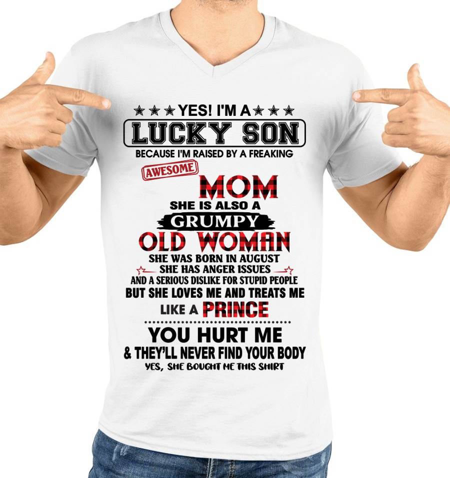 AUGUST - LUCKY SON – PROUD TO BE RAISED BY AN AWESOME MOM - FROM MOM - TLEE08 (SKU2603-106-08)