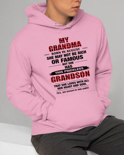 AUGUST GRANDMA LOVES ME – PRICELESS GRANDSON GIFT- FROM GRANDMA - TLEE08 (SKU2604-260-08)