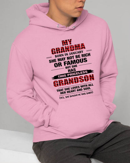 JANUARY GRANDMA LOVES ME – PRICELESS GRANDSON GIFT- FROM GRANDMA - TLEE01 (SKU2604-260-01)