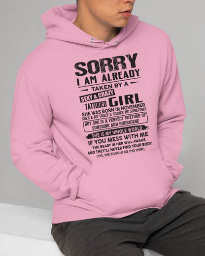 November - Sorry I Am Already Taken By A Sexy & Crazy Tattooed Girl - Gift From Wife - TLEE11 (SKU08-90-11)
