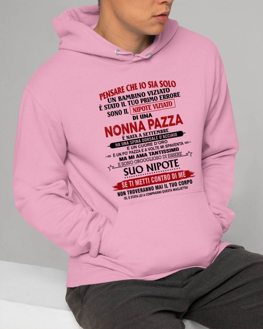 NONNA PAZZA NATA A SETTEMBRE – NIPOTE VIZIATO – DALLA NONNA - TLEE09 (SKU2605-334-09)