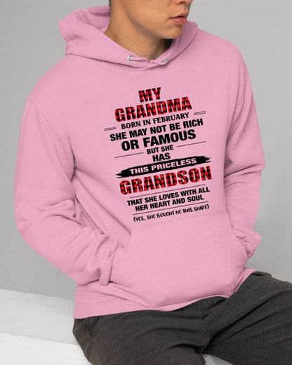 FEBRUARY GRANDMA LOVES ME – PRICELESS GRANDSON GIFT- FROM GRANDMA - TLEE02 (SKU2604-260-02)