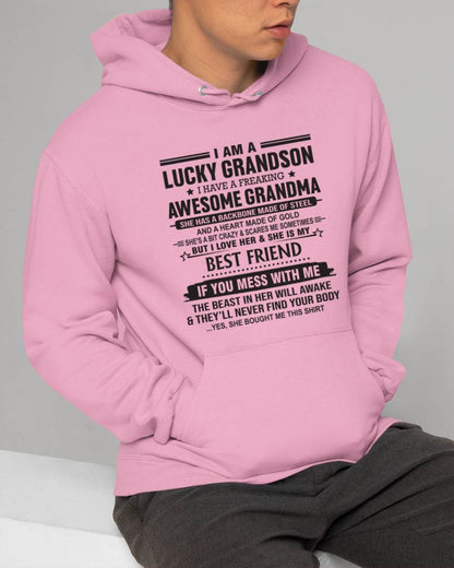 I AM A LUCKY GRANDSON I HAVE A FREAKING AWESOME GRANDMA - FROM GRANDMA - TLEE00 (SKU2603-05-00)