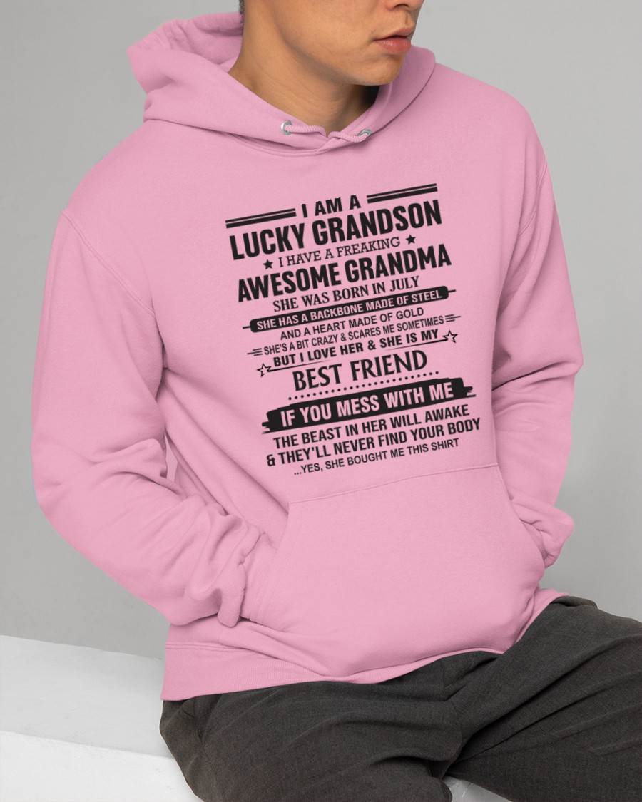 JULY - I AM A LUCKY GRANDSON I HAVE A FREAKING AWESOME GRANDMA - FROM GRANDMA - TLEE07 (SKU2603-05-07)
