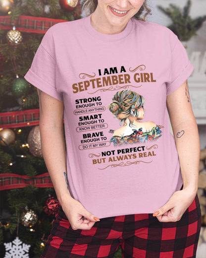 SEPTEMBER – INSPIRATIONAL WOMEN’S SHIRT NOT PERFECT BUT REAL - FOR WOMEN - TLEE09 (SKU2604-159-09)