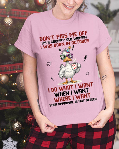 OCTOBER BORN – FEISTY WOMAN, DON’T TEST ME, I LIVE MY WAY - FOR WOMEN - TLEE10 (SKU2603-333-10)