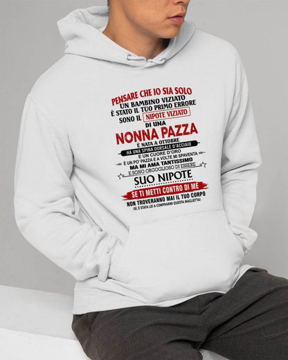 NONNA PAZZA NATA A OTTOBRE – NIPOTE VIZIATO – DALLA NONNA - TLEE10 (SKU2605-334-10)