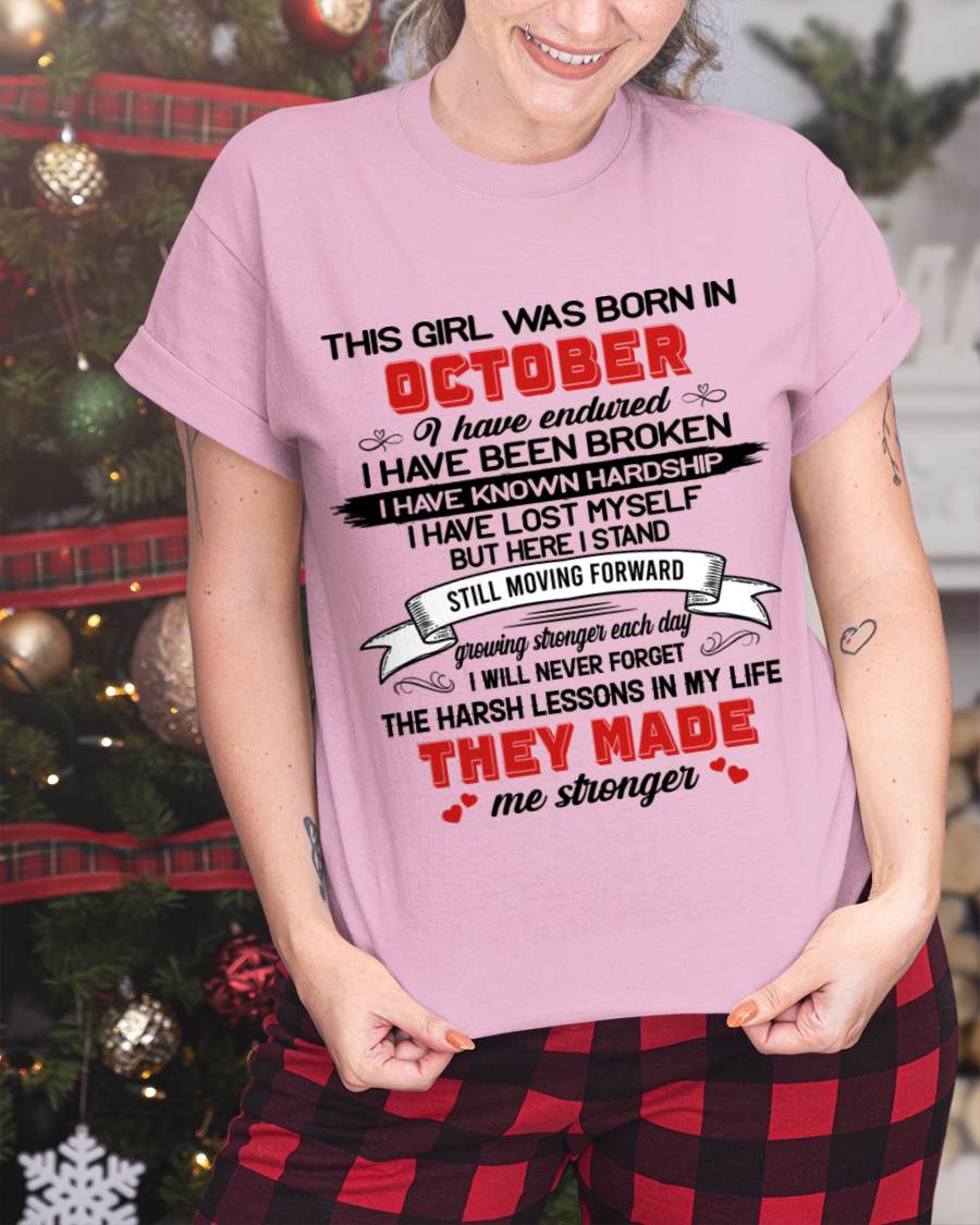 OCTOBER - EVERY HARD LESSON MADE ME STRONGER - FOR WOMEN - TLEE10 (SKU2602-22-10)