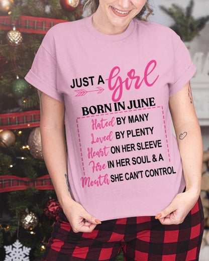 BORN IN JUNE – A GIRL WITH ATTITUDE, HEART, AND A MOUTH SHE CAN’T CONTROL - FOR WOMEN - TLEE06 (SKU2603-363-06)