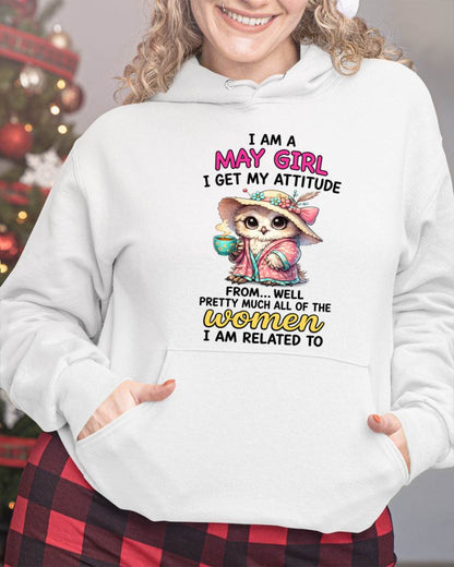 MAY GIRL – I GET MY ATTITUDE FROM MY FAMILY - FOR WOMEN - TLEE05 (SKU2604-294-05)
