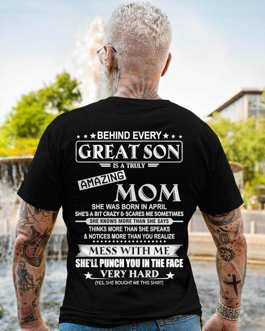 APRIL - BEHIND EVERY GREAT SON IS A TRULY AMAZING MOM - FROM MOM - TLEE04 (SKU10-37-04)