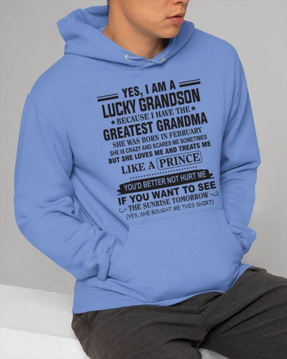 FEBRUARY - YES, I AM A LUCKY GRANDSON BECAUSE I HAVE THE GREATEST GRANDMA - FROM GRANDMA - TLEE02 (SKU10-84-02)