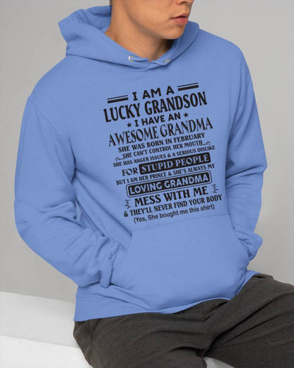 FEBRUARY - I AM A LUCKY GRANDSON I HAVE AN AWESOME GRANDMA - FROM GRANDMA - TLEE02 (SKU12-40-02)