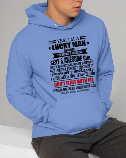 LUCKY MAN WITH AN AMAZING GIRLFRIEND TEE - FROM GF - TLEE00 (SKU2605-98-00)