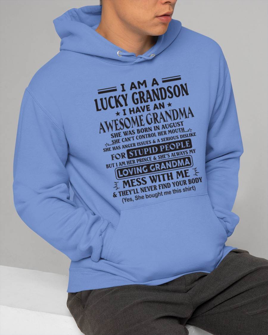AUGUST - I AM A LUCKY GRANDSON I HAVE AN AWESOME GRANDMA - FROM GRANDMA - TLEE08 (SKU12-40-08)