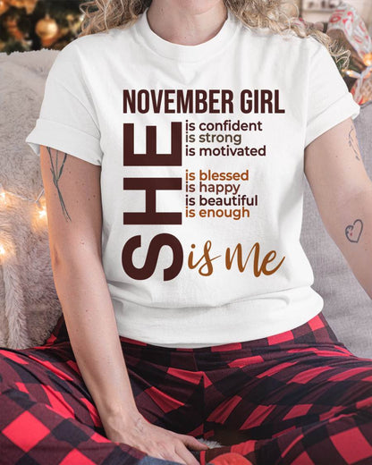 NOVEMBER BORN GIRL – CONFIDENT & STRONG - FOR WOMEN - TLEE11 (SKU2605-04-11)
