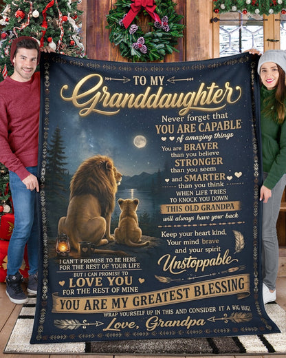 Special Gift For Your Granddaughter Blanket - From Grandpa (SKU2606-84)