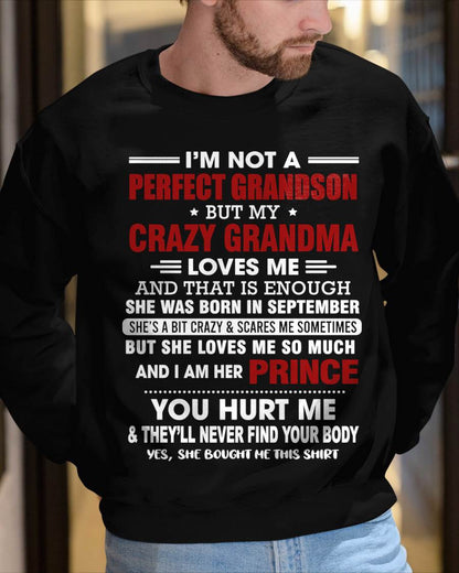 SEPTEMBER - NOT A PERFECT GRANDSON, BUT LOVED BY MY CRAZY GRANDMA - FROM GRANDMA - TLEE09 (SKU2603-187-09)