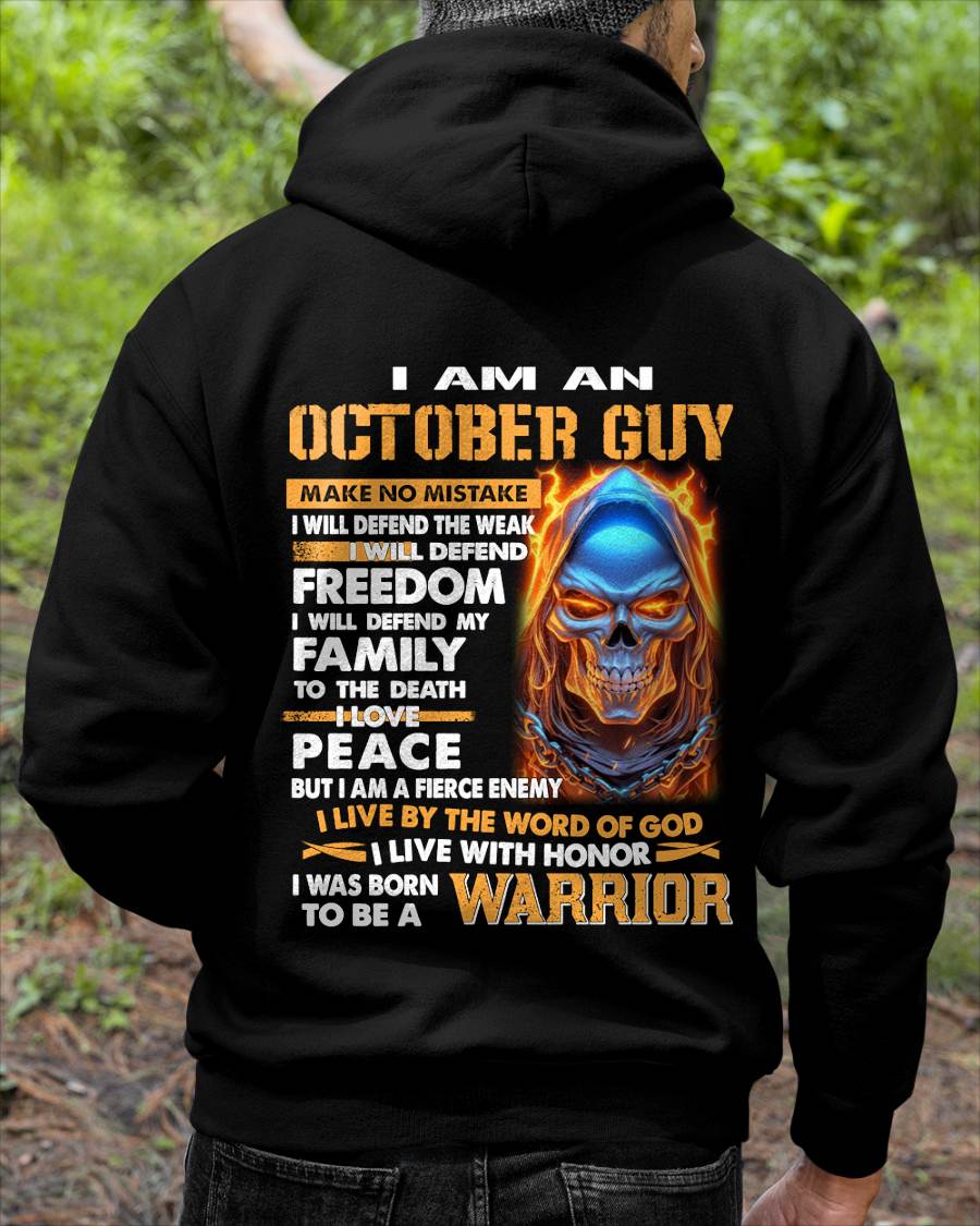 OCTOBER - A WARRIOR BY BLOOD, A BELIEVER BY HEART - GIFT FOR MAN - TLEE10 (SKU10-51-10)