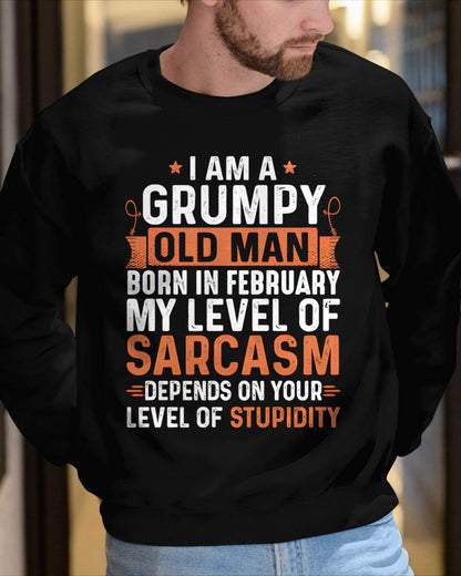 FEBRUARY - SARCASTIC LEVEL: DEPENDS ON YOUR STUPIDITY SHIRT - GIFT FOR MAN - TLEE02 (SKU10-70-02)