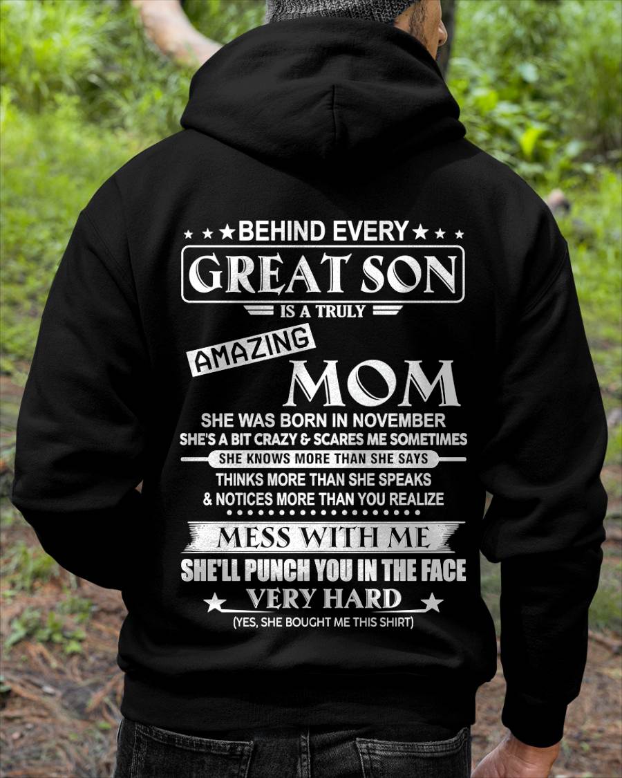 NOVEMBER - BEHIND EVERY GREAT SON IS A TRULY AMAZING MOM - FROM MOM - TLEE11 (SKU10-37-11)