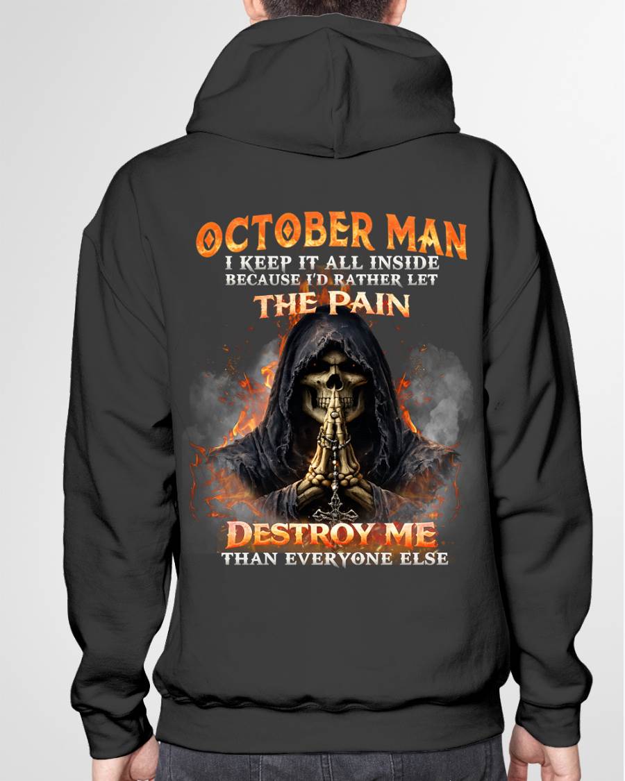 OCTOBER MAN SKULL SHIRT – I KEEP IT ALL INSIDE DARK GOTHIC T-SHIRT - FOR MAN - TLEE10 (SKU2604-136-10)