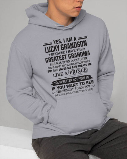 OCTOBER - YES, I AM A LUCKY GRANDSON BECAUSE I HAVE THE GREATEST GRANDMA - FROM GRANDMA - TLEE10 (SKU10-84-10)