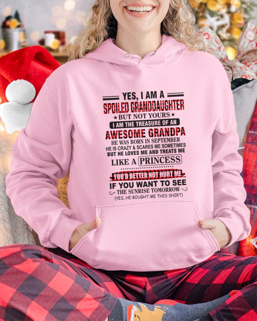 SEPTEMBER - YES, I AM A SPOILED GRANDDAUGHTER – TREASURE OF AN AWESOME GRANDPA - FROM GRANDPA - TLEE09 (SKU2602-205-09)