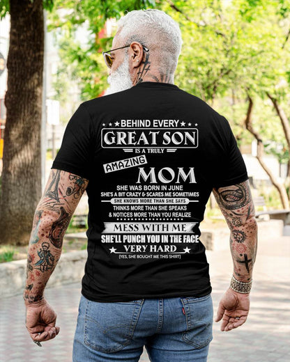 JUNE - BEHIND EVERY GREAT SON IS A TRULY AMAZING MOM - FROM MOM - TLEE06 (SKU10-37-06)