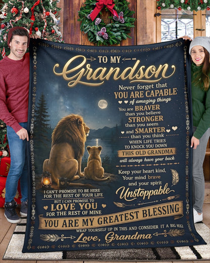 Special Gift For Your Grandson Blanket - From Grandma (SKU2606-279)
