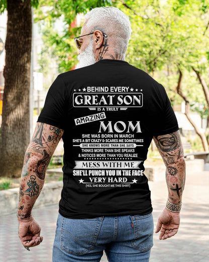 MARCH - BEHIND EVERY GREAT SON IS A TRULY AMAZING MOM - FROM MOM - TLEE03 (SKU10-37-03)