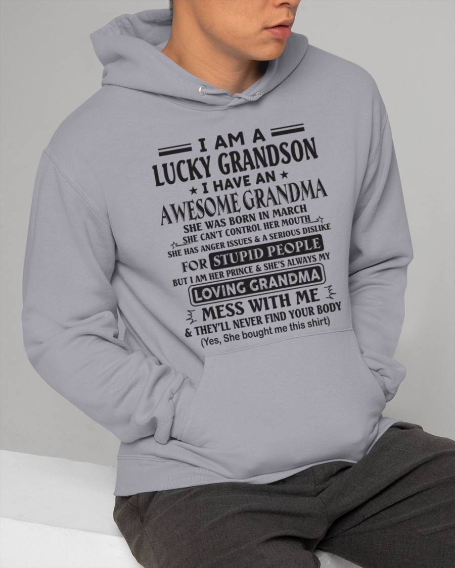 MARCH - I AM A LUCKY GRANDSON I HAVE AN AWESOME GRANDMA - FROM GRANDMA - TLEE03 (SKU12-40-03)