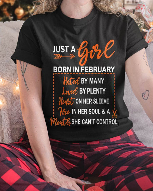 A GIRL BORN IN FEBRUARY – WITH A WARM HEART, A FIERY SOUL, AND A MOUTH THAT’S HARD TO CONTROL - FOR WOMEN - TLEE02 (SKU10-55-02)
