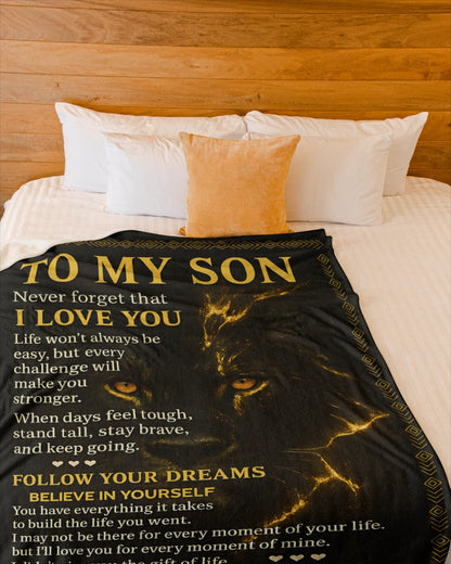 BLANKET FOR SON - GIFT FROM DAD - COMFORT & WARMTH GIFT NTTD00 (SKUB-DAD-DT01)