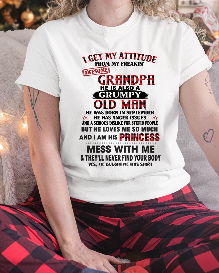 SEPTEMBER - I GET MY ATTITUDE FROM MY FREAKIN’ AWESOME GRANDPA HE IS ALSO A GRUMPY OLD MAN - FROM GRANDPA - TLEE09 (SKU2603-36-09)