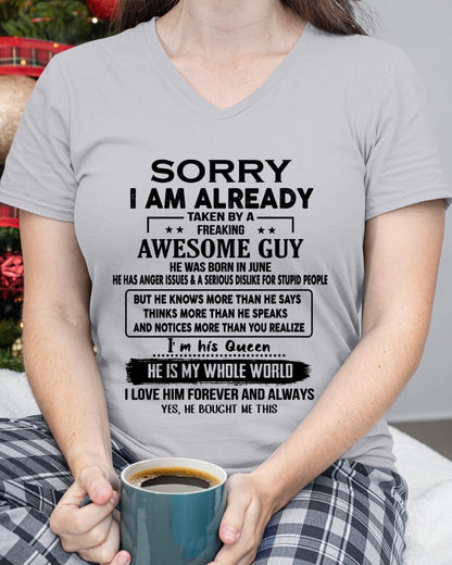 June - Awesome Boyfriend Born In June- Special gift for your Girlfriend - From Husband TLEE06 (SKUT08-11-06)