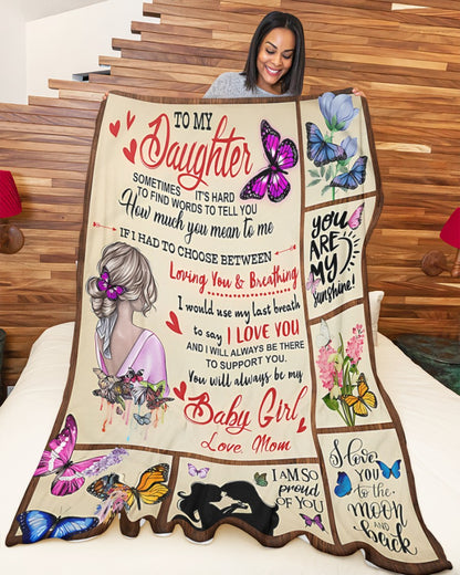 Special Gift For Your Daughter Blanket - From Mom07