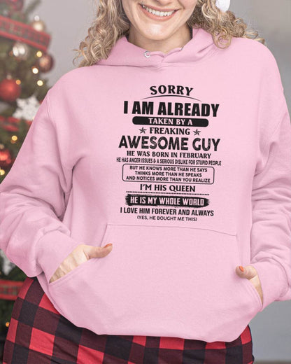 February - Sorry I Am Already Taken By A Freaking Awesome Guy - Gift From Husband - TLEE02 (SKU07-177-02)