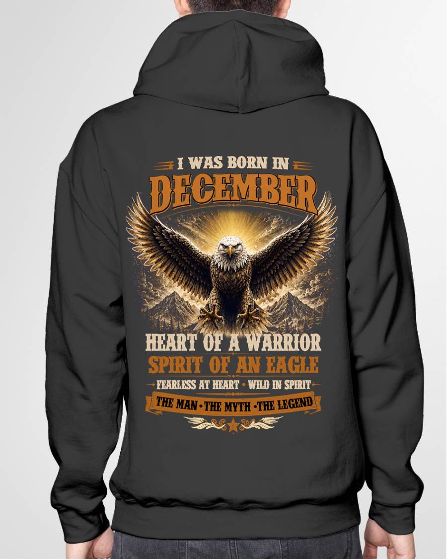 DECEMBER BORN WARRIOR EAGLE SHIRT DESIGN - FOR MAN - TLEE12 (SKU2605-225-12)