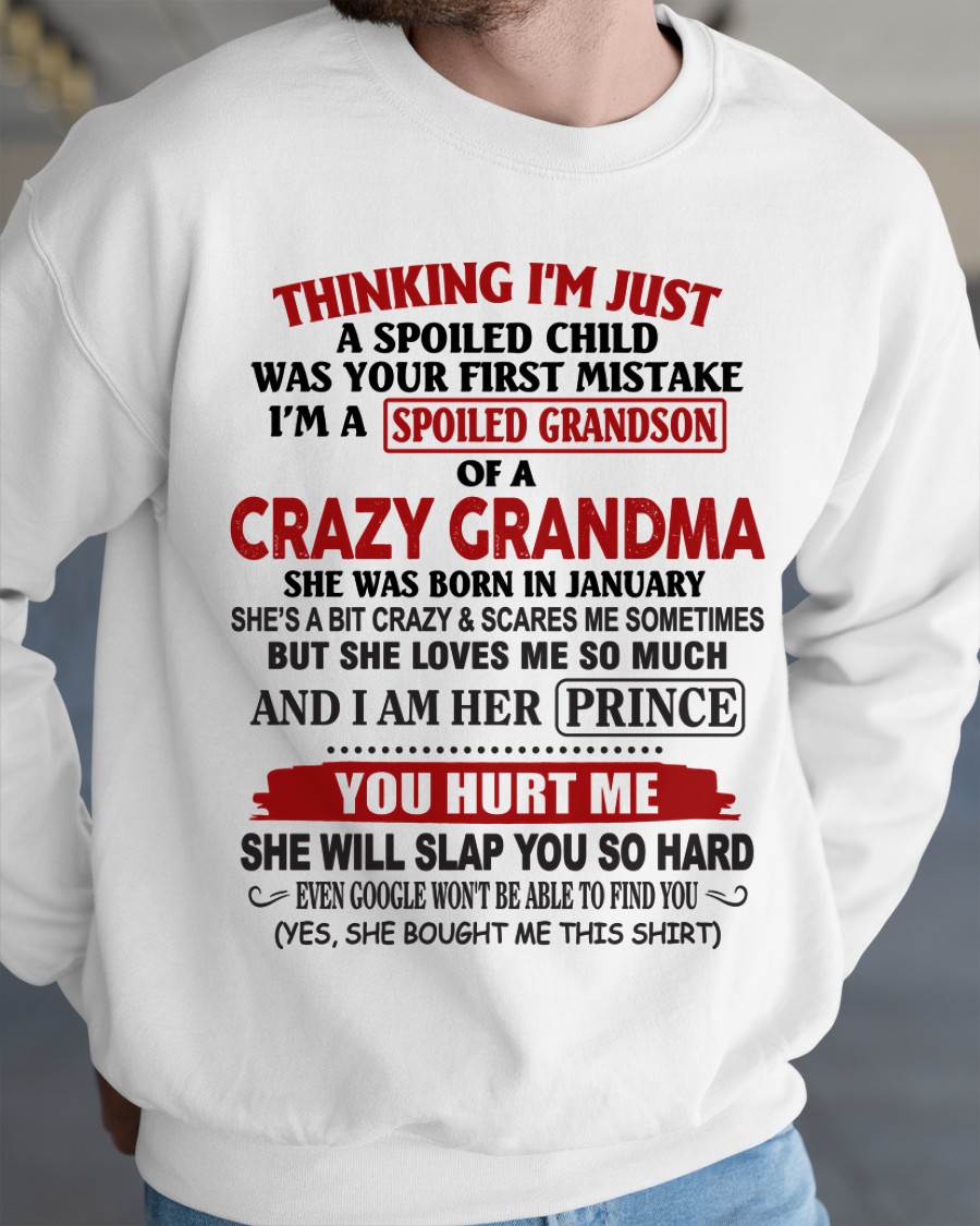 JANUARY - GRANDMA’S BOY – LOVED, SPOILED & PROTECTED - FROM GRANDMA - TLEE01 (SKU2602-128-01)