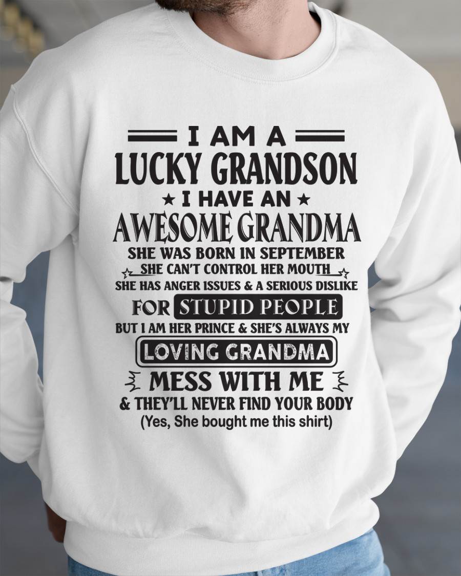 SEPTEMBER - I AM A LUCKY GRANDSON I HAVE AN AWESOME GRANDMA - FROM GRANDMA - TLEE09 (SKU12-40-09)