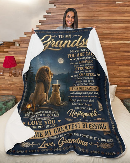 Special Gift For Your Grandson Blanket - From Grandma (SKU2606-279)