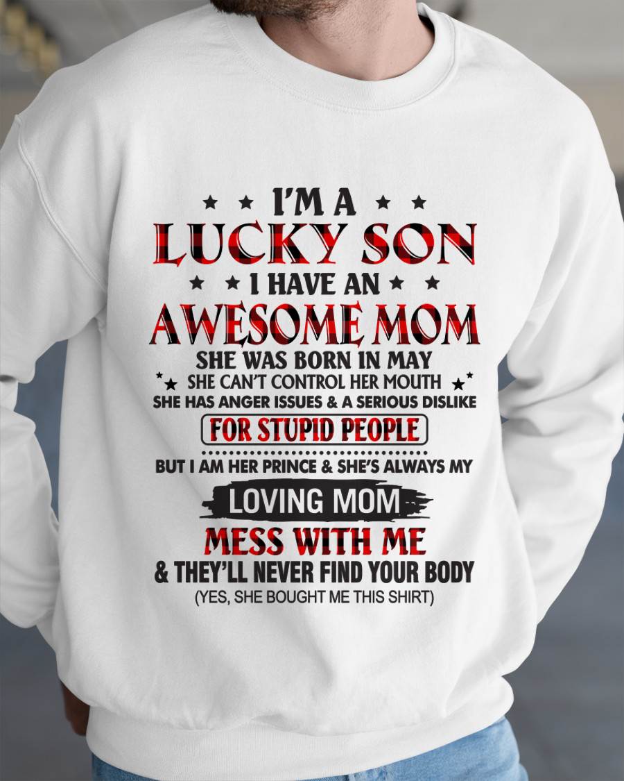 MAY - I’M A LUCKY SON I HAVE AN AWESOME MOM - FROM MOM - TLEE05 (SKU26T-01-24-05)