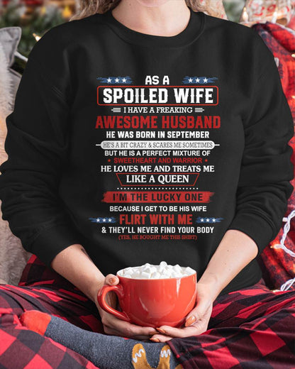 SEPTEMBER - AS A SPOILED WIFE  I HAVE A FREAKING AWESOME HUSBAND - FROM HUSBAND - TLEE09 (SKU12-290-09)