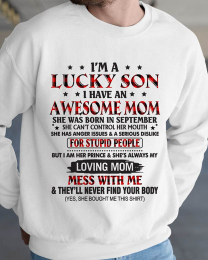SEPTEMBER - I’M A LUCKY SON I HAVE AN AWESOME MOM - FROM MOM - TLEE09 (SKU26T-01-24-09)