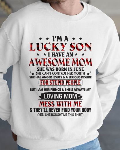 JUNE - I’M A LUCKY SON I HAVE AN AWESOME MOM - FROM MOM - TLEE06 (SKU26T-01-24-06)
