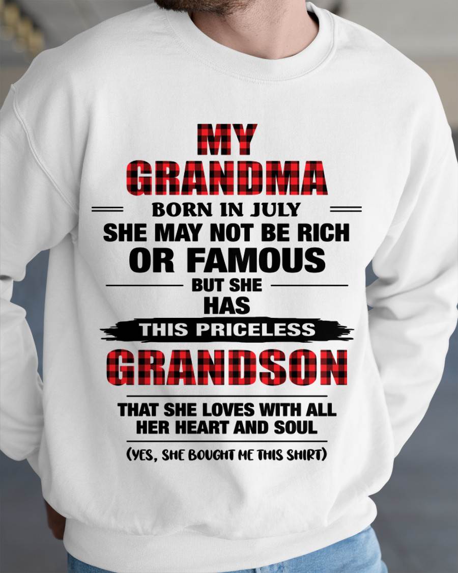 JULY GRANDMA LOVES ME – PRICELESS GRANDSON GIFT- FROM GRANDMA - TLEE07 (SKU2604-260-07)
